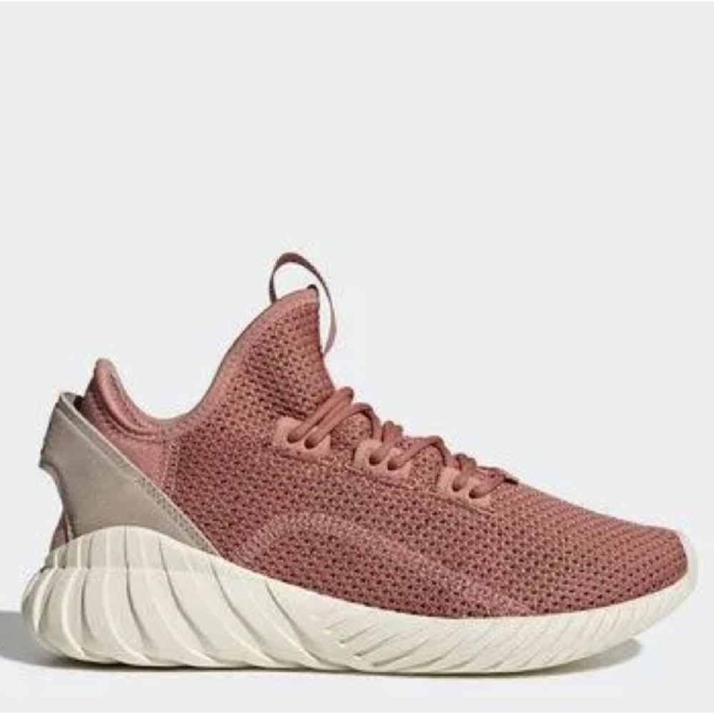 Adidas Women’s Tubular Doom Sock Running Shoe Size 6.5 Raw Pink Knit Material - Picture 2 of 16